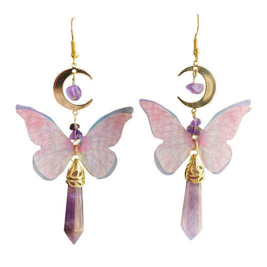 Moon Butterfly Crystal Earrings SpreePicky