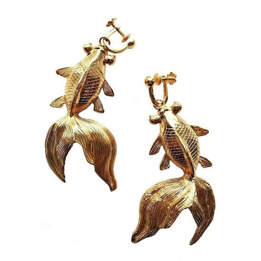 Gold Fish Earrings SpreePicky