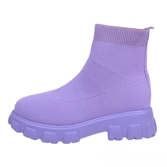 Platform Ankle Boots - EU35 (US5.0) / Purple - Boots