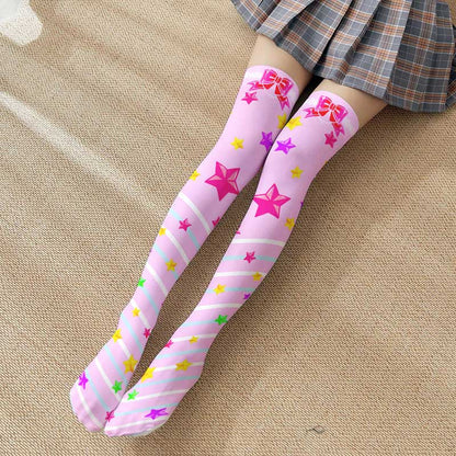 Cute Chic Star Print Lolita Stockings Modakawa