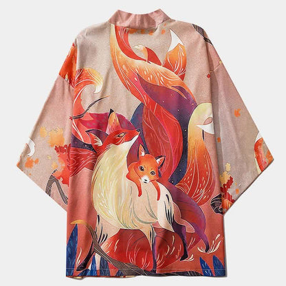 Vintage Nine Tailed Fox Cardigan Kimono Outerwear Modakawa