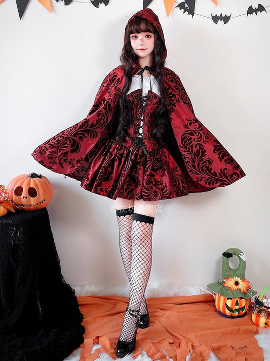 Halloween Vampire Red Costume Top and Skirt Set mySite