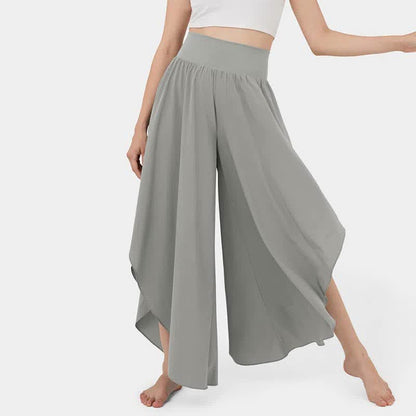 Irregular High Waist Flowy Wide Leg Casual Pants modakawa