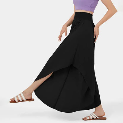 Irregular High Waist Flowy Wide Leg Casual Pants modakawa