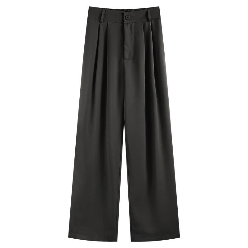 Pure Color Wide Leg Drape Suit Pants modakawa