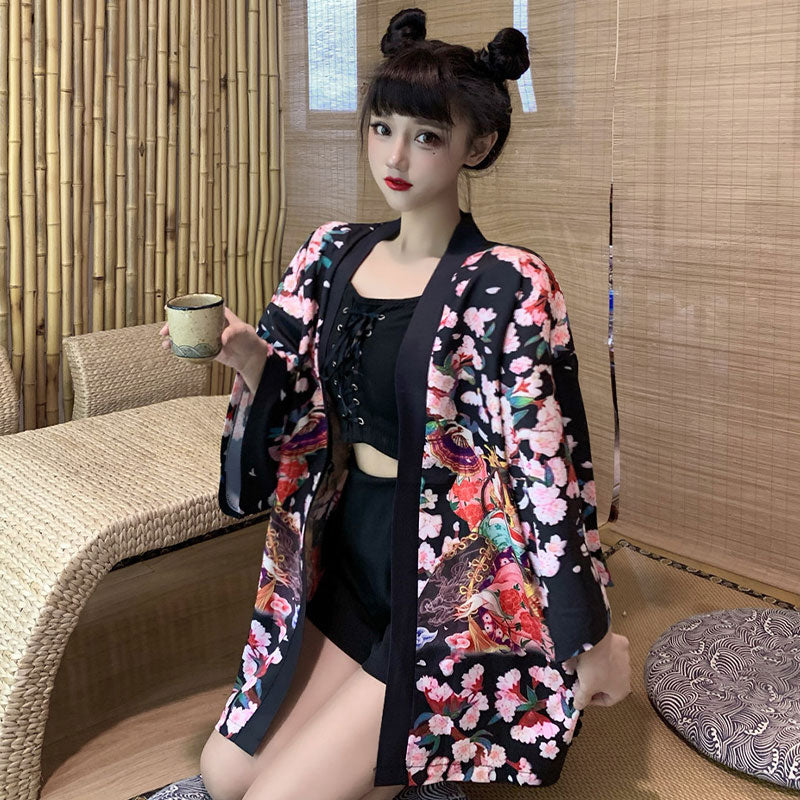 Anime Girl Vintage Kimono Outerwear Modakawa