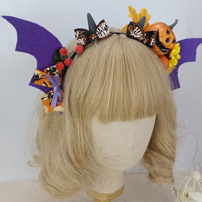 Pumpkin Bat Wings Headband Halloween Hair Accessory modakawa