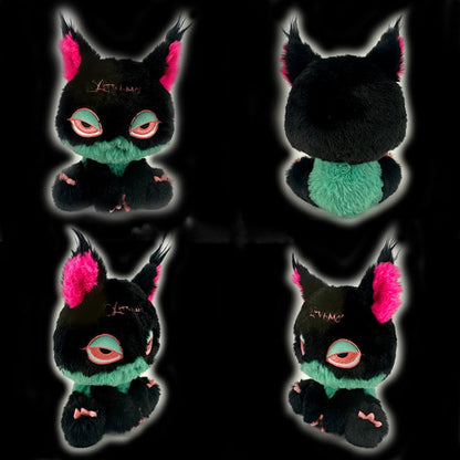 Black Pink and Green Gothic Cat Plushie mySite