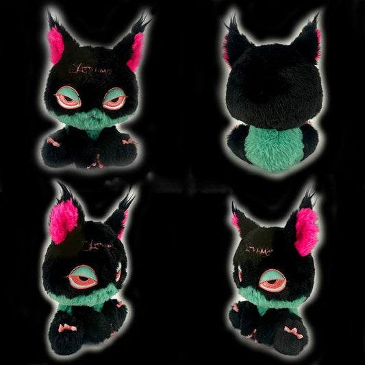 Black Pink and Green Gothic Cat Plushie mySite