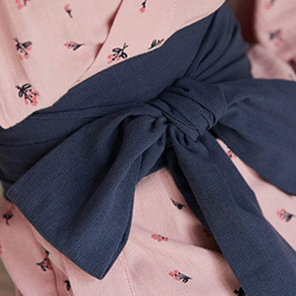 Flower Bowknot Lace Up Pajamas Modakawa