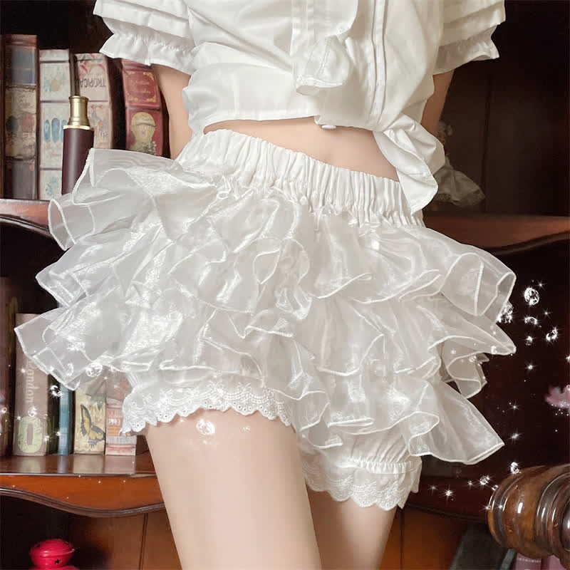 Sweet Lace Mesh Layered Undershorts modakawa