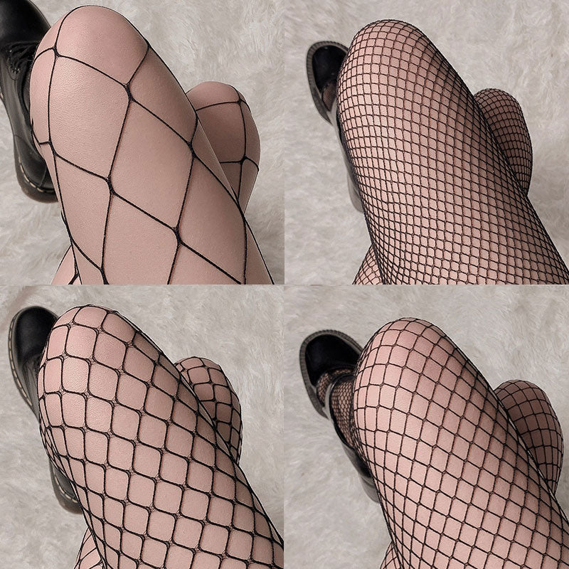 Black Hollow Out Black Fishnet Stockings Modakawa