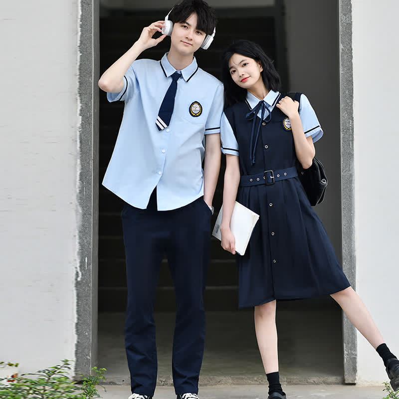 Couple Belted Overall Dress T-Shirt Shorts modakawa