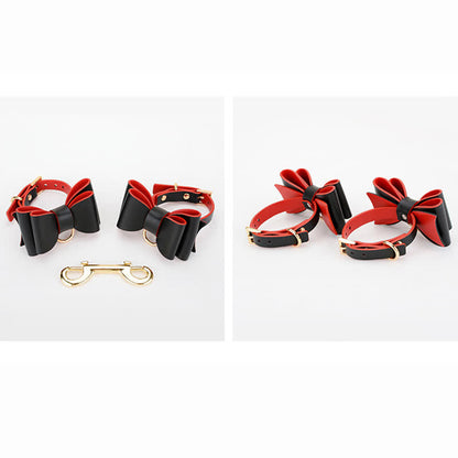 Bow knot Leather Maid Accessories 8 Pieces Set modakawa