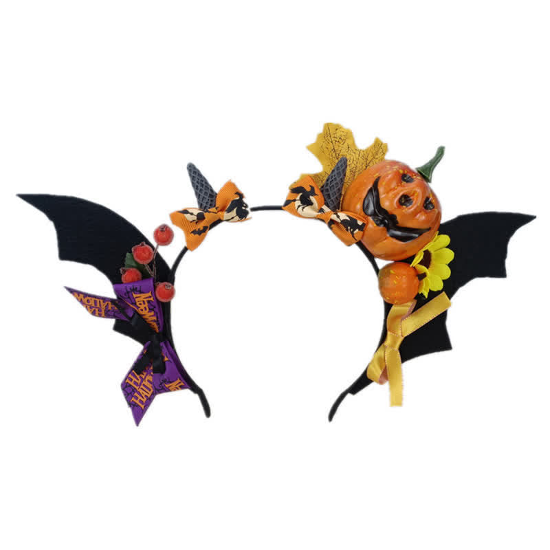 Pumpkin Bat Wings Headband Halloween Hair Accessory modakawa