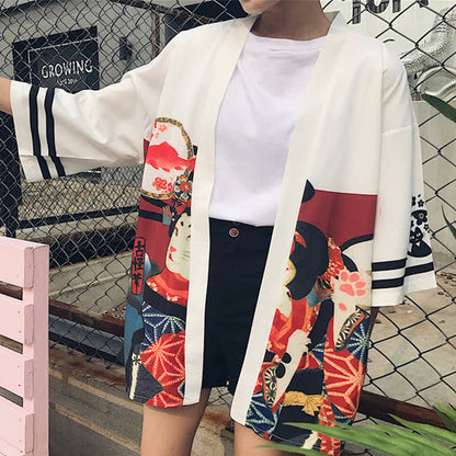 Vintage Ainme Character Print Cardigan Shirt modakawa