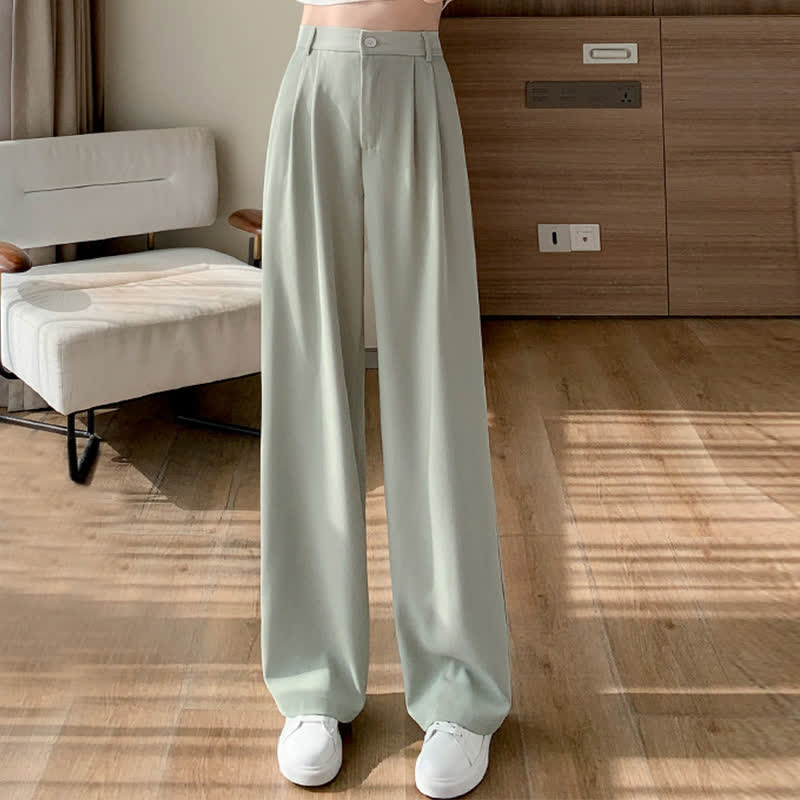 Pure Color Wide Leg Drape Suit Pants modakawa