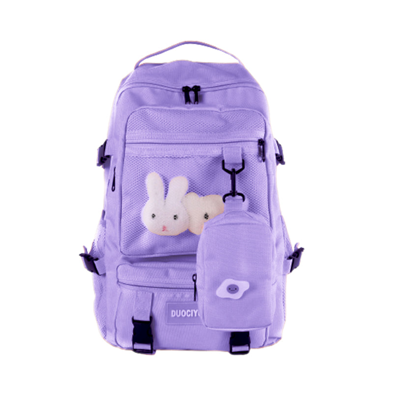 Cartoon Bunny Pattern Backpack with Mini Bag modakawa