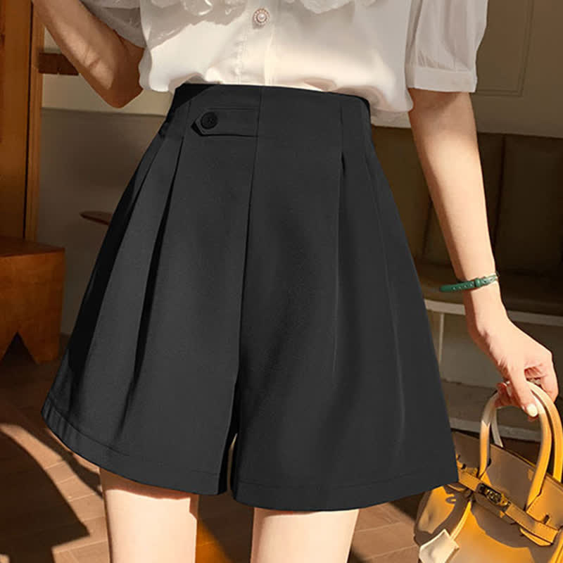 Chic High Waist Buttons Shorts modakawa