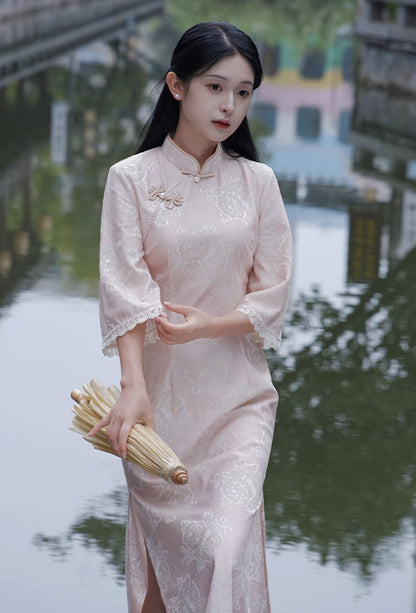 Pink Elegant Cheongsam Hanfu Story