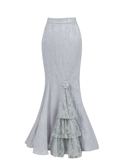 Silver Gray Elegant Lolita Mermaid Skirt mySite