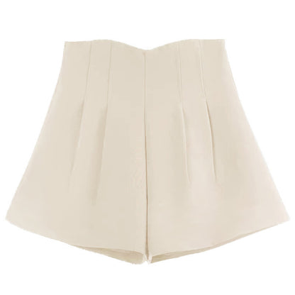 Chic Pure Color Wide Leg Shorts modakawa