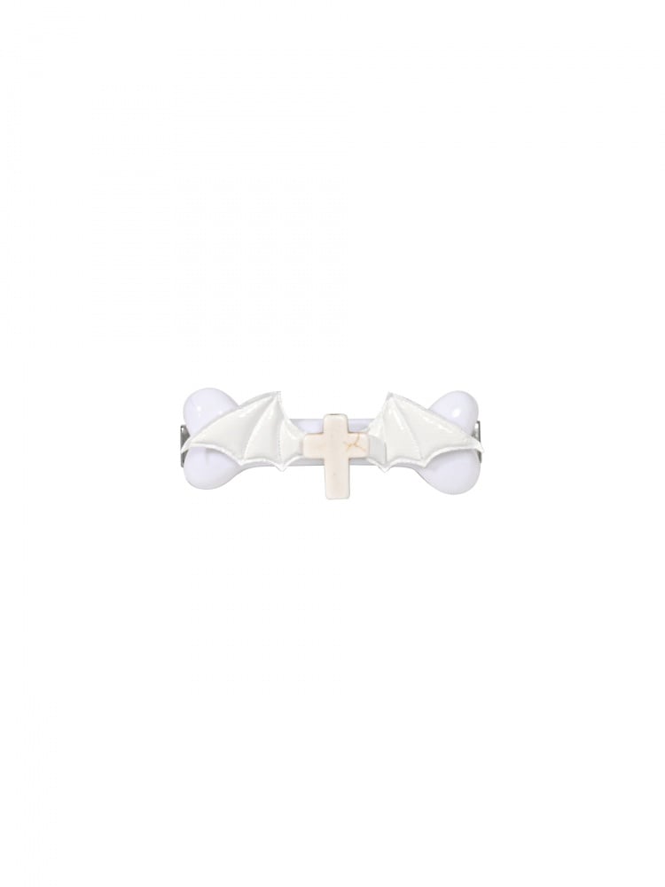 Punk White Halloween Cross Bone-shaped Hairclip mySite