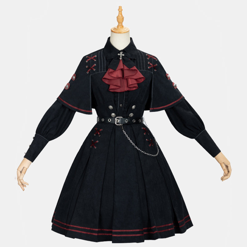 Gothic Lolita Black Costume Military Uniform SpreePicky