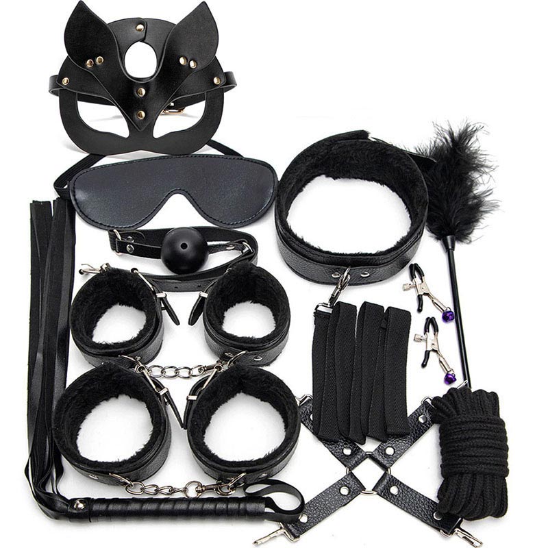 Black Leather Maid Accessories 11 Piece Set Modakawa