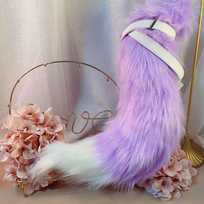 Purple Furry Fox Ears Tail Paw Headband Accessory Modakawa