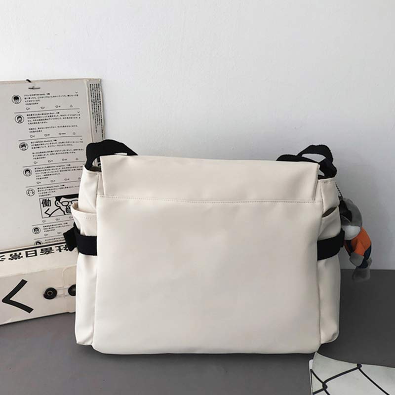 Fashion Colorblock Letter Print Canvas Crossbody Bag modakawa