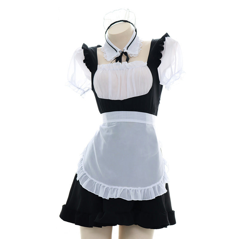 Sexy Ruffle Maid Dress Nightdress Lingerie Set Modakawa