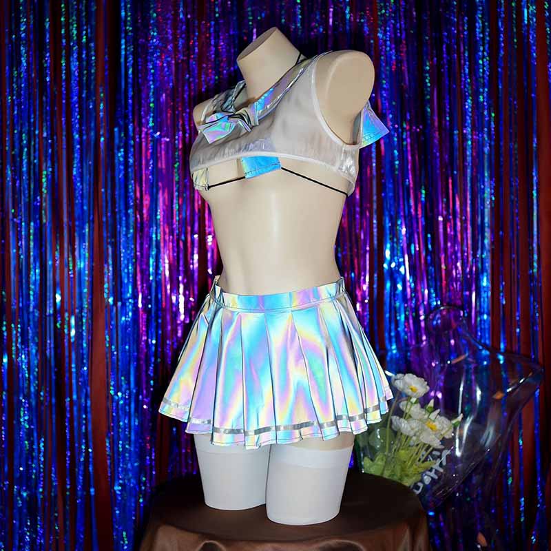 Laser Reflective Sailor Collat JK Uniform Lingerie Set modakawa