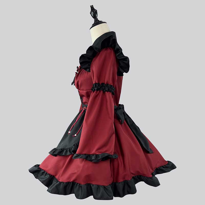 Red Black Maid Gothic Devil Lolita Dress modakawa