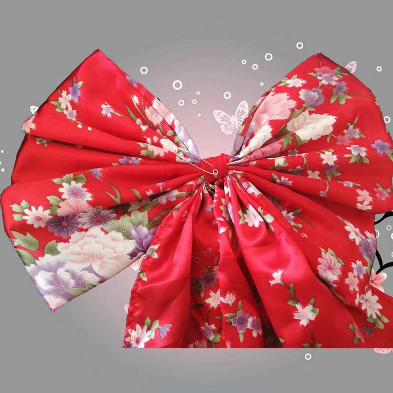 Cosplay Flower Print Bowknot Kimono Costume modakawa