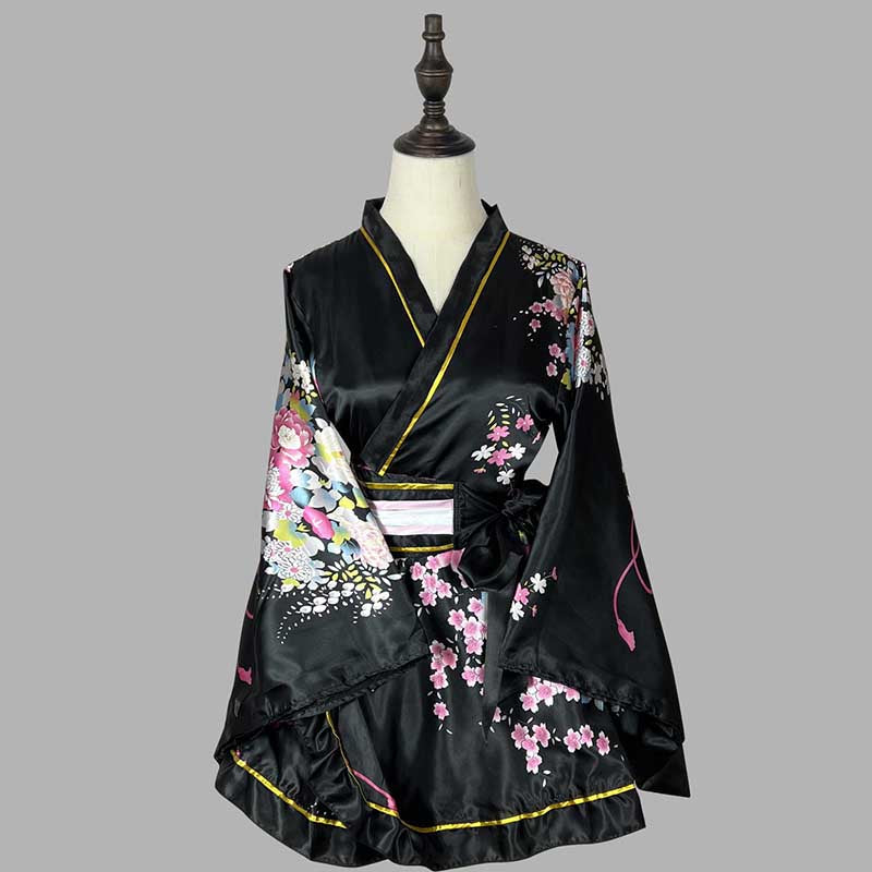 Vintage Flowers Print Kimono Costume modakawa