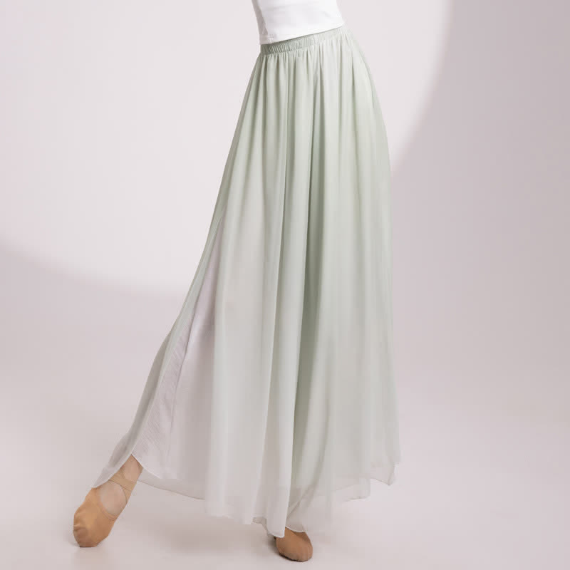 Gradient Color Chiffon Flowy Split Wide Leg Pants modakawa