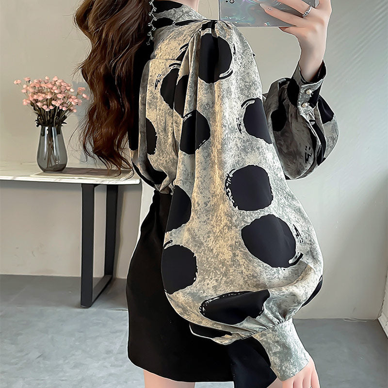 Polka Dots Long Sleeve Fashion Shirt modakawa