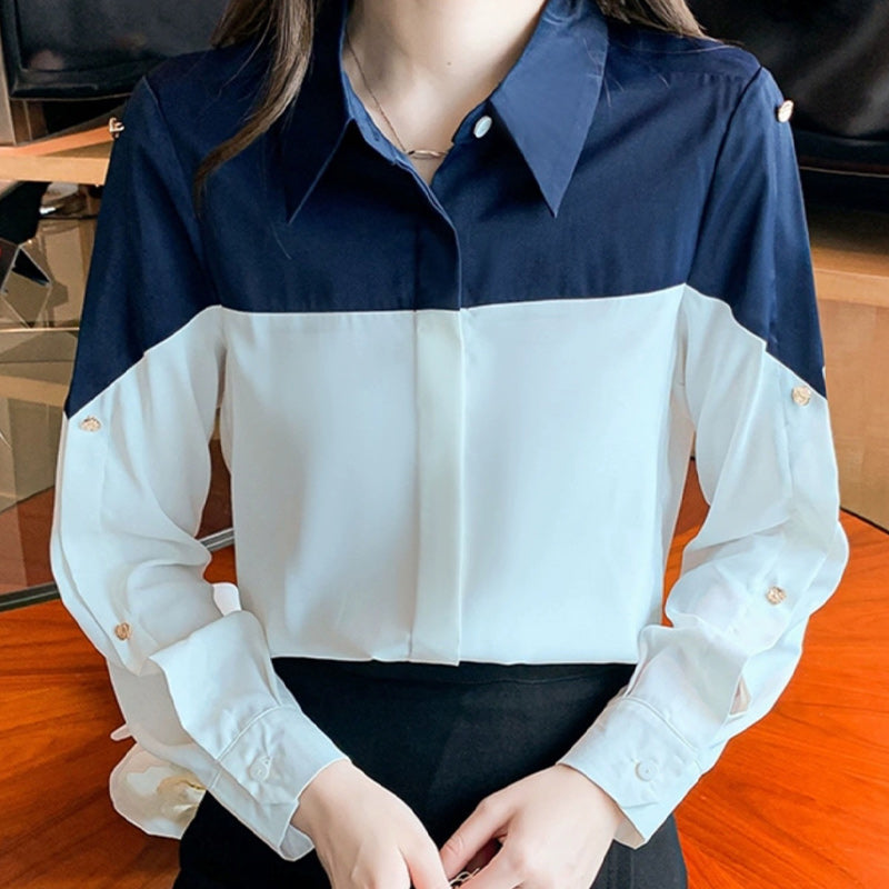 Polo Collar Long Sleeve Fashion Shirt modakawa