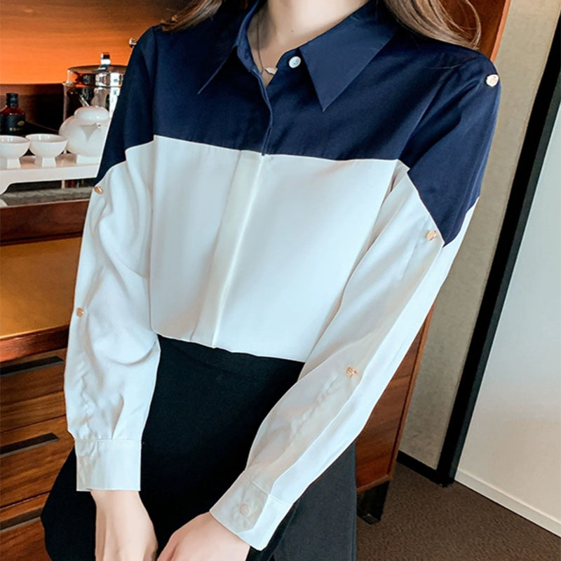 Polo Collar Long Sleeve Fashion Shirt modakawa