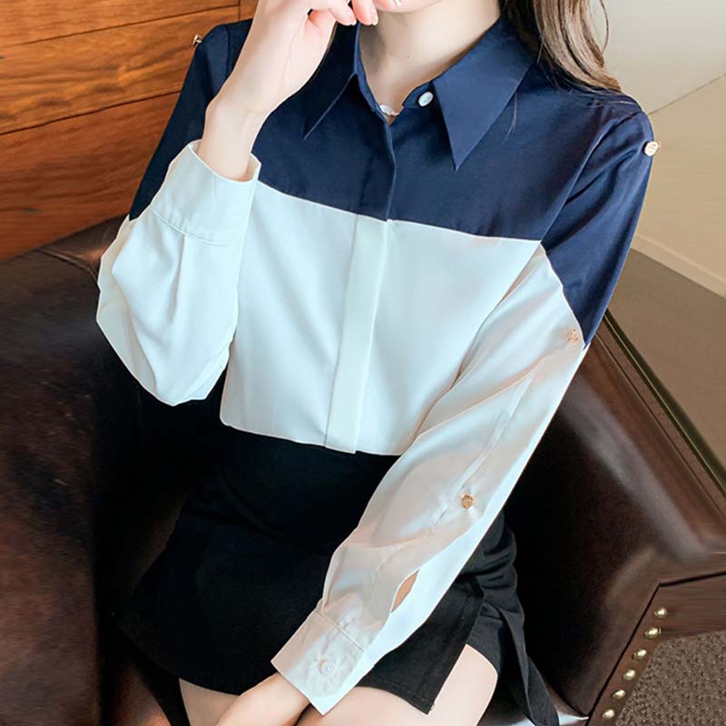 Polo Collar Long Sleeve Fashion Shirt modakawa