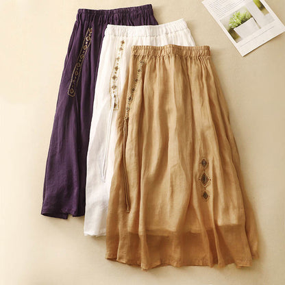 Retro Ethnic-Style Embroidery Skirt modakawa