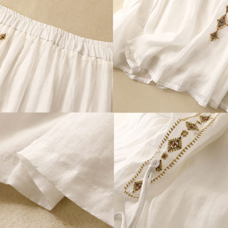 Retro Ethnic-Style Embroidery Skirt modakawa