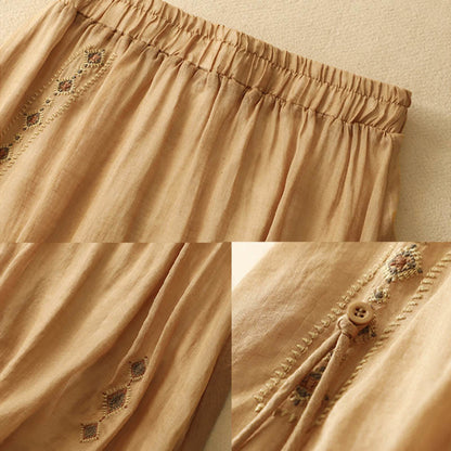 Retro Ethnic-Style Embroidery Skirt modakawa