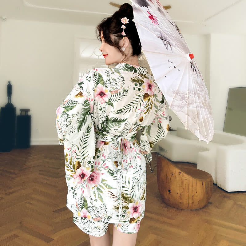 Kawaii Couple Flowers Print Outfit Pajamas Modakawa