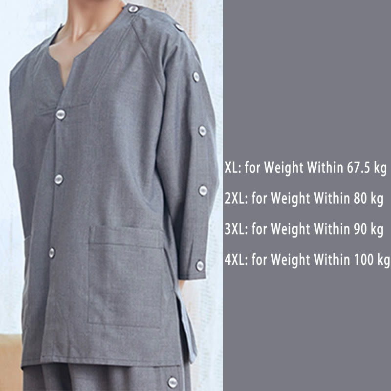 Chic Cotton Solid Color Button Cardigan Pajamas Set Modakawa