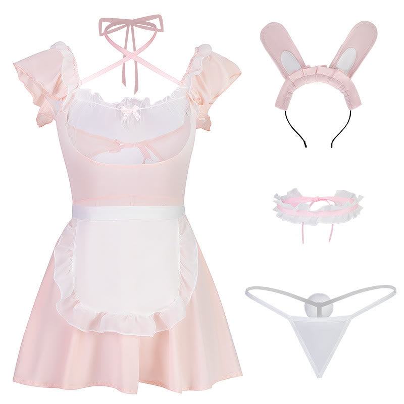 Pink Bunny Maid Uniform Lingerie Dress modakawa