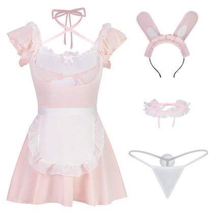 Pink Bunny Maid Uniform Lingerie Dress modakawa