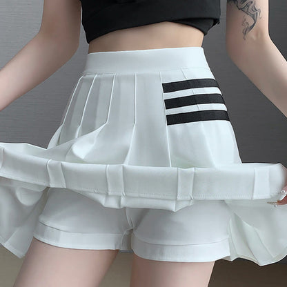 High Waist Casual Pleated Skirt modakawa