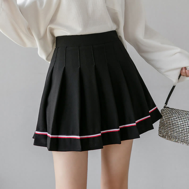 Casual High Waist Pleated Skirt modakawa